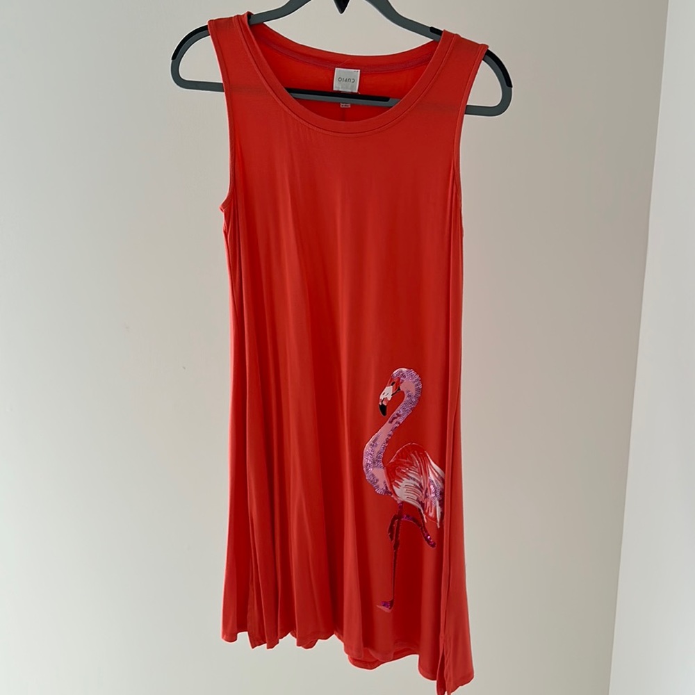 Coral sleeveless Flamingo dress